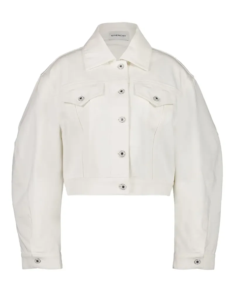Givenchy Jeansjacke mit Logo-Patch - Weiß Weiß