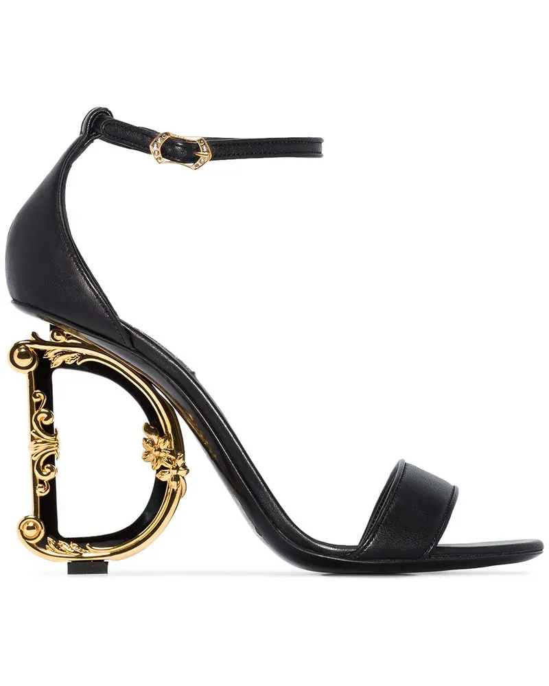 Dolce & Gabbana Baroque' Sandalen mit Design-Absatz - Schwarz Schwarz