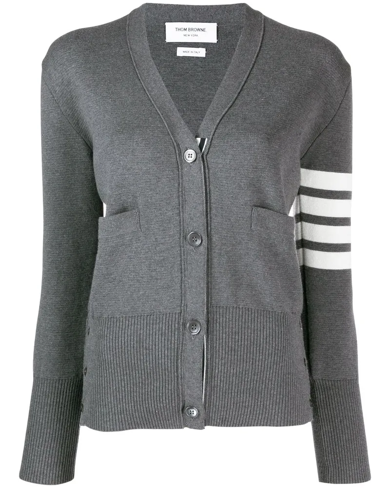 Thom Browne Cardigan mit V-Ausschnitt - Grau Grau