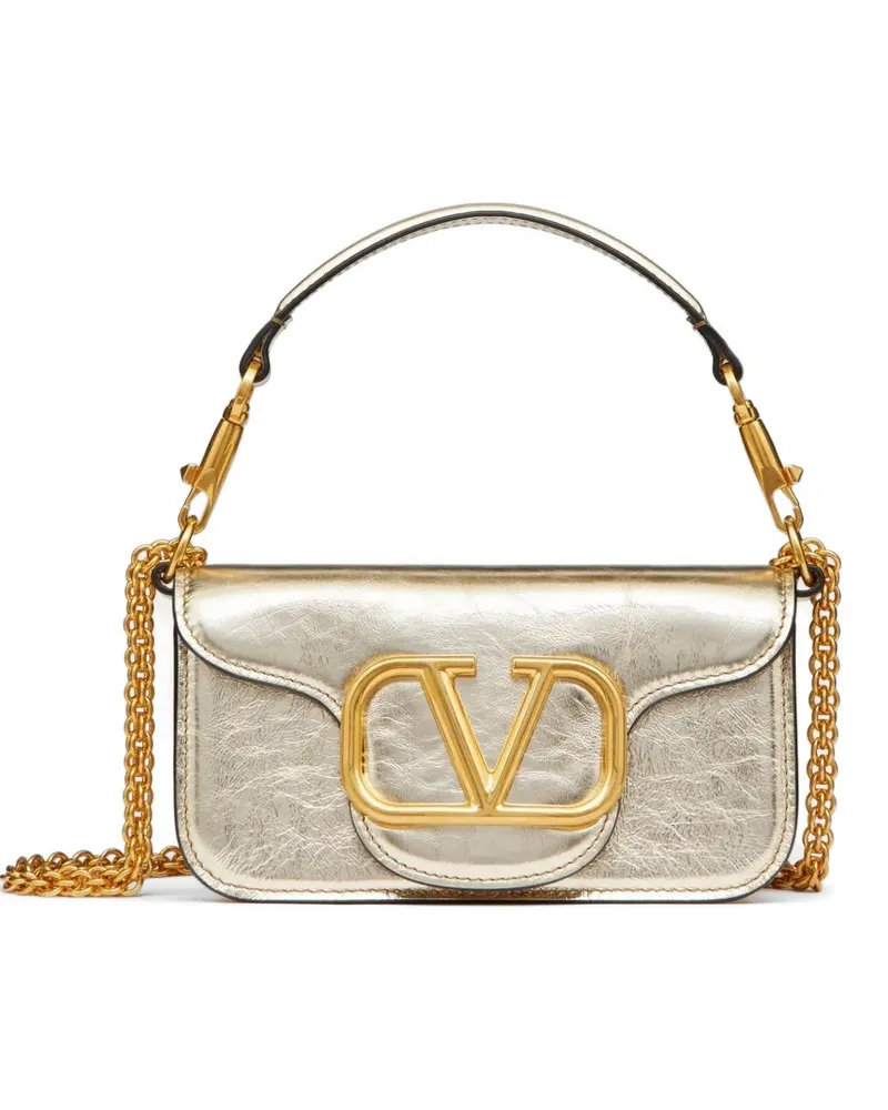 Valentino Garavani Kleine Locò Schultertasche mit VLogo - Gold Gold
