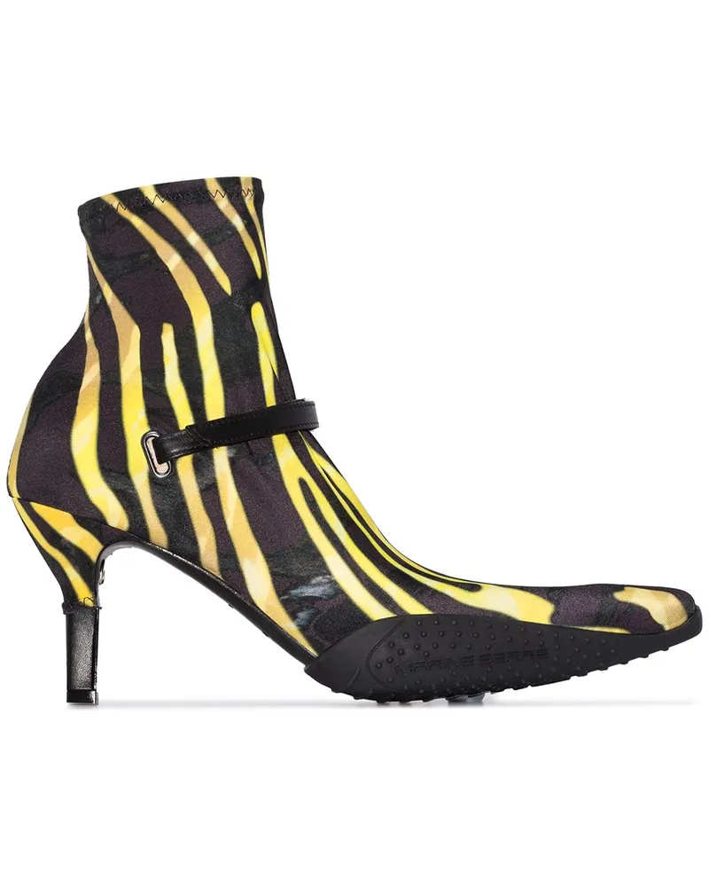 Marine Serre Stiefeletten mit Animal-Print - Schwarz Schwarz