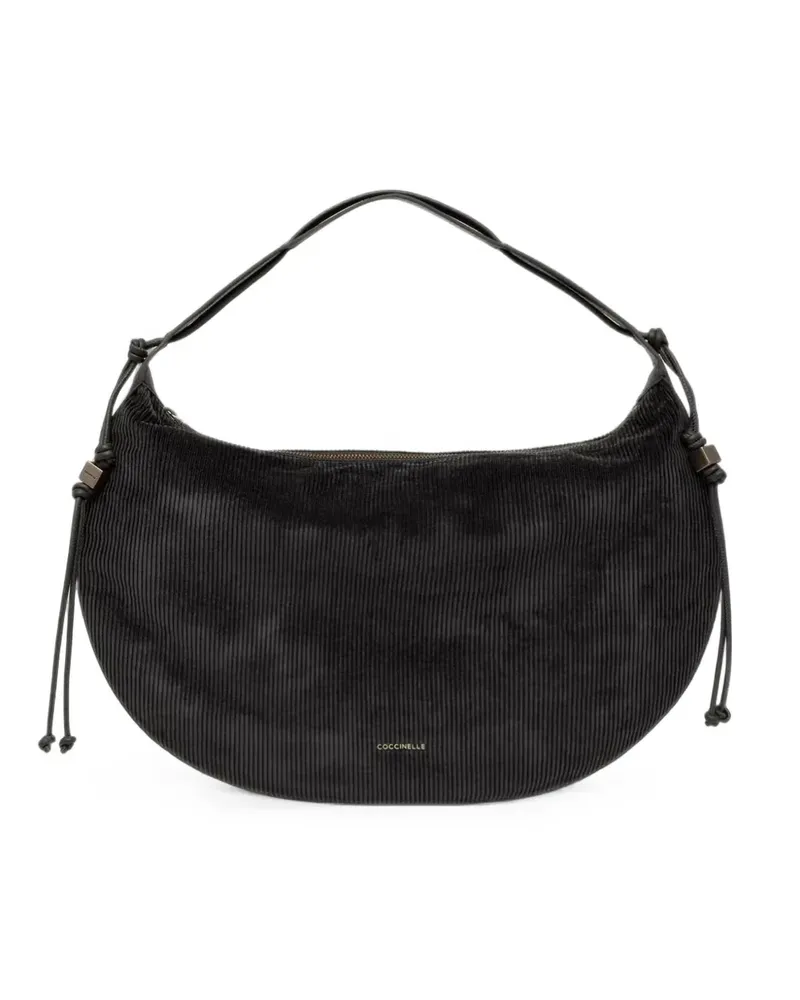 Coccinelle Tote Bag aus Cord mit Kordelzug - Schwarz Schwarz