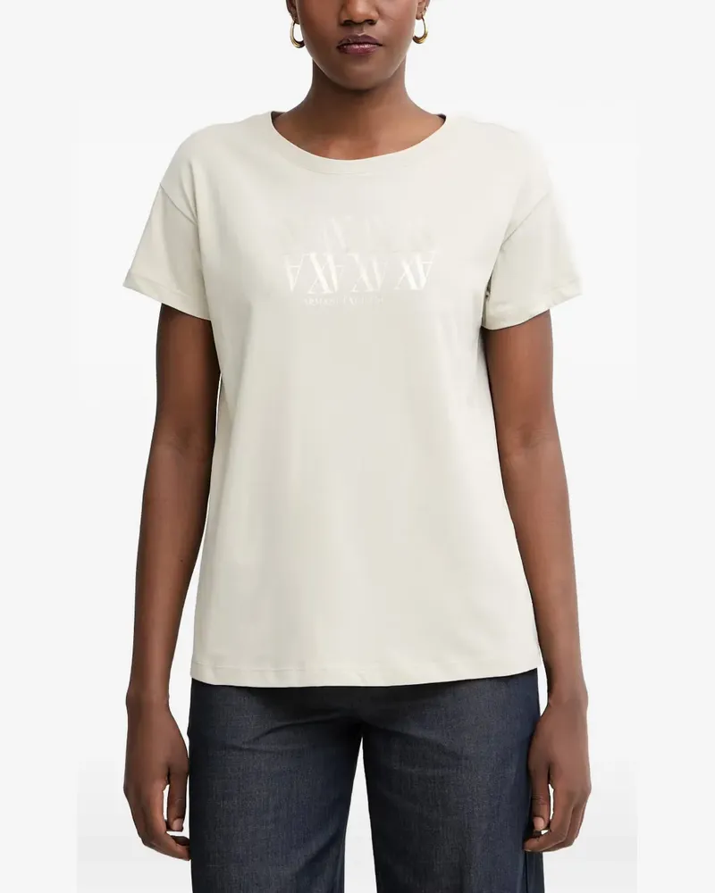 Armani Exchange logo-print short-sleeve T-shirt - Nude Nude