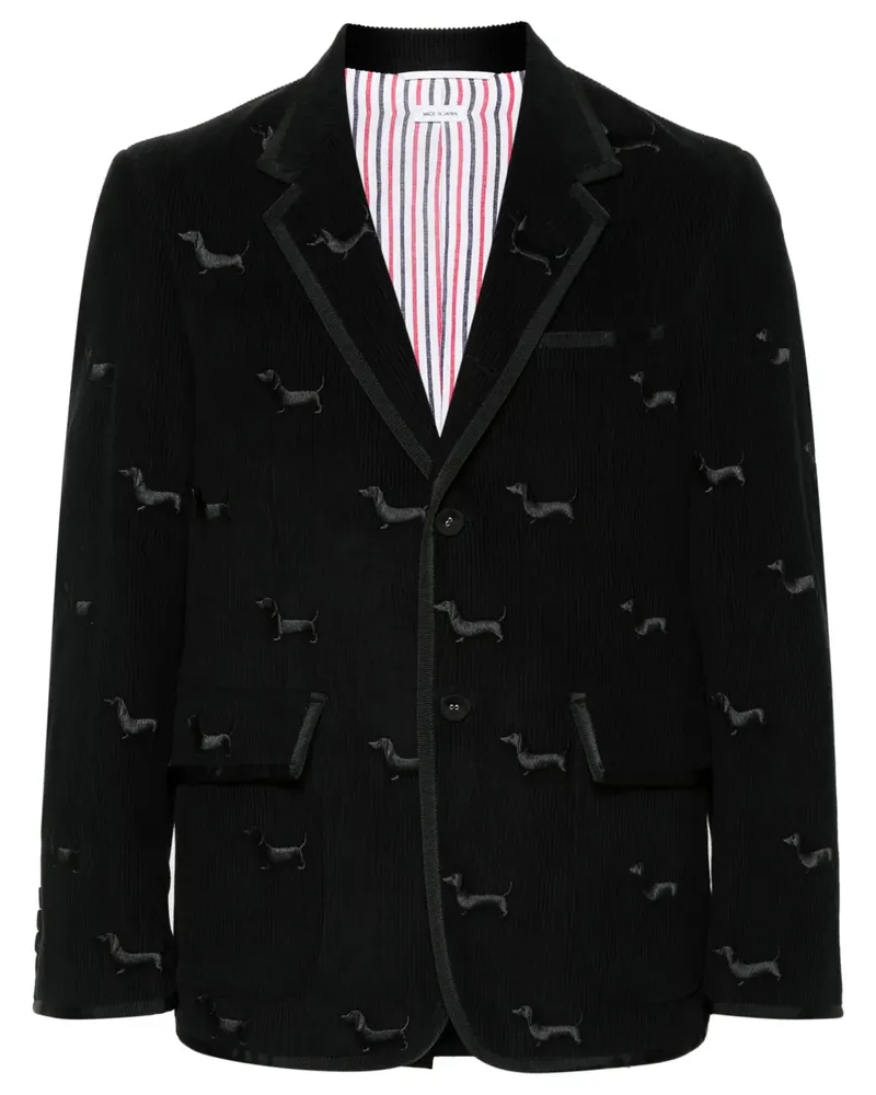 Thom Browne Cordblazer mit Hector-Motiv - Schwarz Schwarz