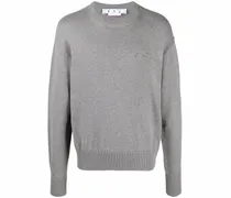 Strickpullover mit Logo-Stickerei - Grau