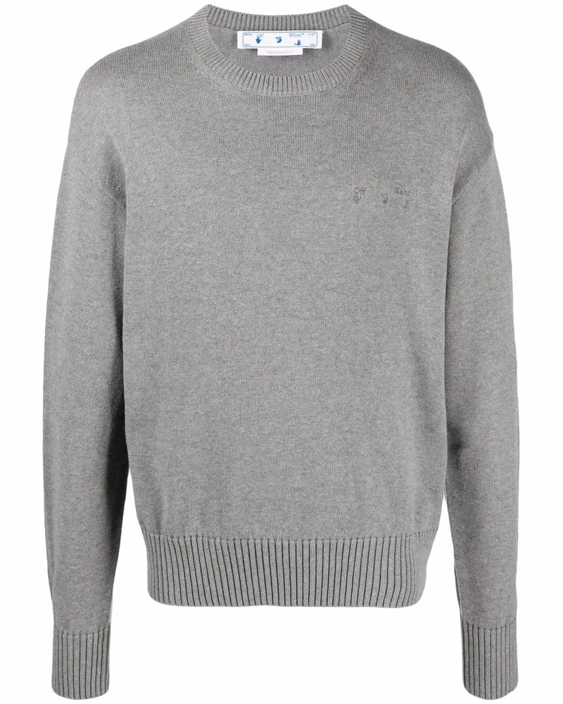 OFF-WHITE Strickpullover mit Logo-Stickerei - Grau Grau