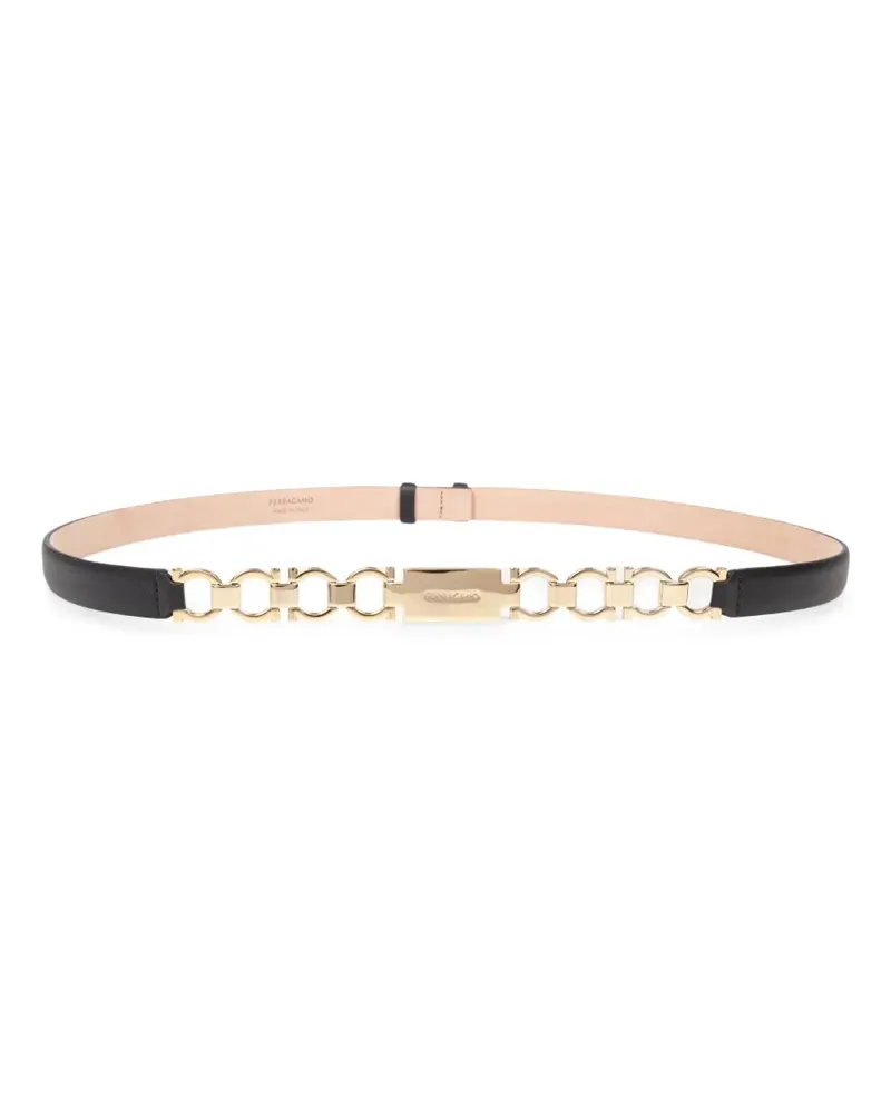 Ferragamo Gancini extendable leather belt - Schwarz Schwarz