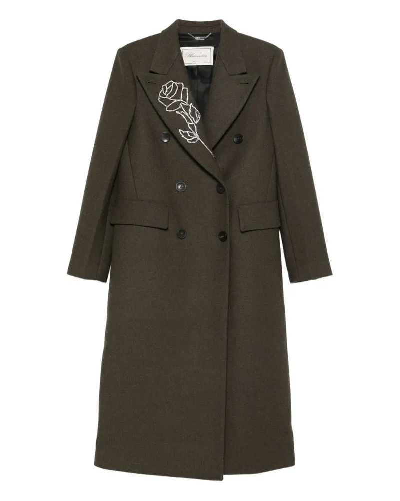 Blumarine rose-embellished coat - Braun Braun