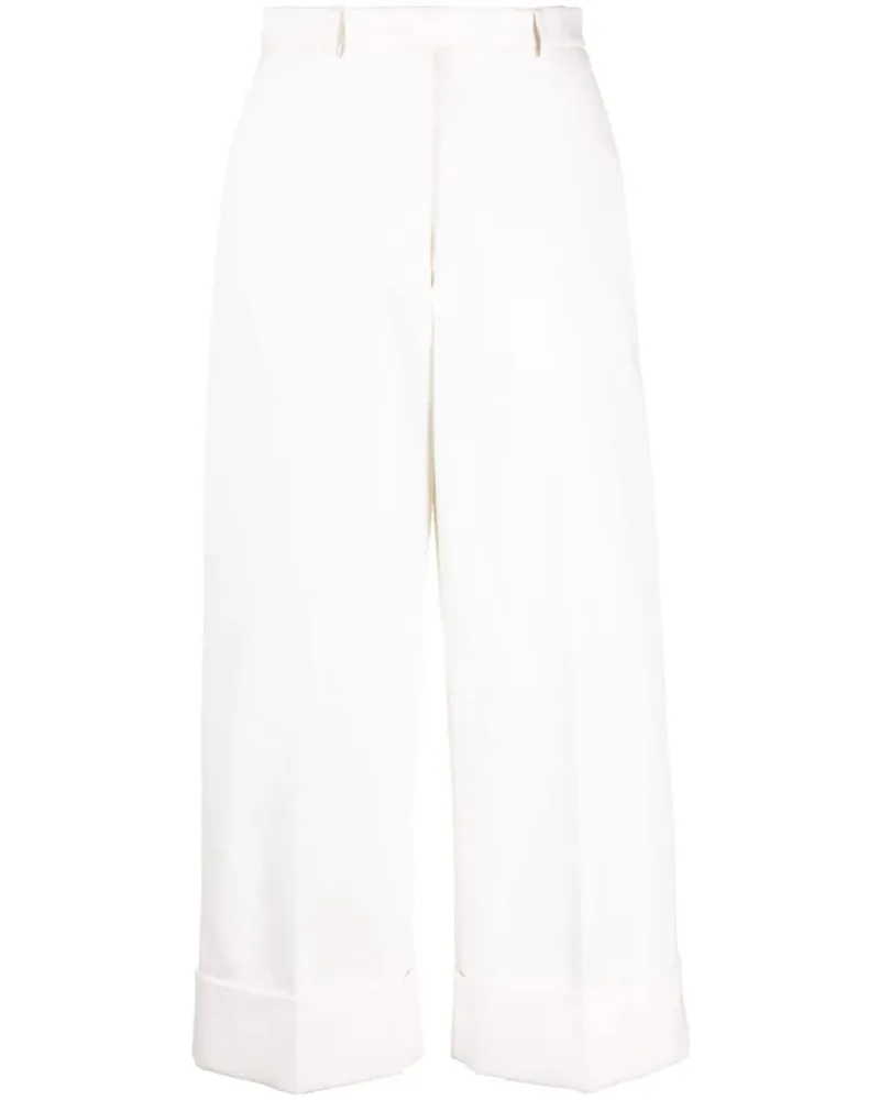Thom Browne High-Waist-Hose mit weitem Bein - Weiß Weiß