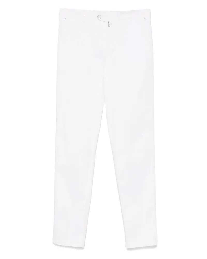 Kiton Chino mit Logo-Patch - Weiß Weiß