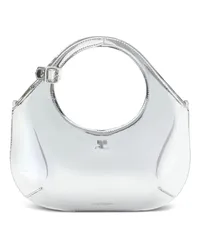 Courrèges Mini Holy Handtasche mit Metallic-Optik Silber