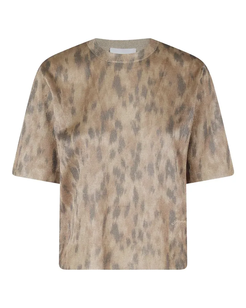 Ganni leopard-print T-shirt - Braun Braun