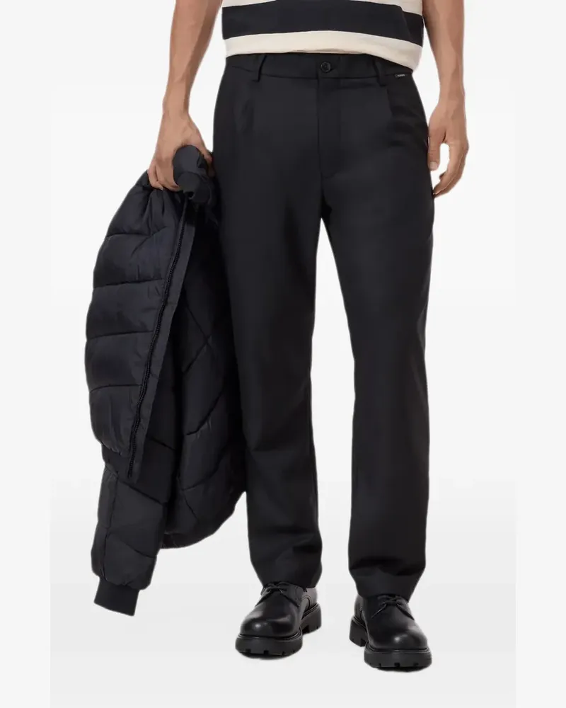 Closed Plissierte Tapered-Hose - Schwarz Schwarz