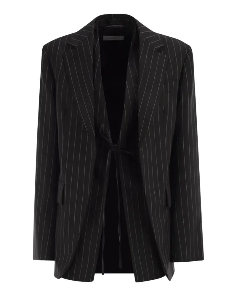 SPORTMAX Gestreiftes Sakko im Layering-Look - Schwarz Schwarz