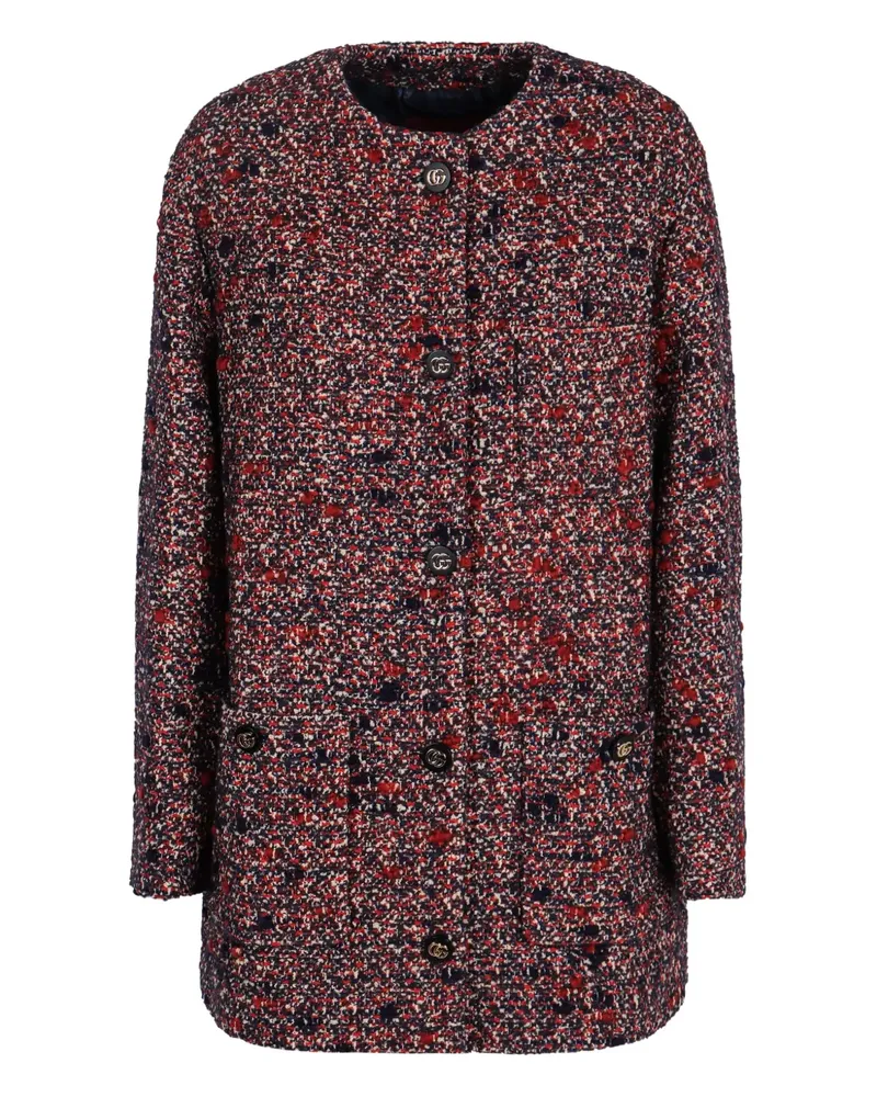 Gucci Geknöpfter Bouclée-Mantel - Rot Rot