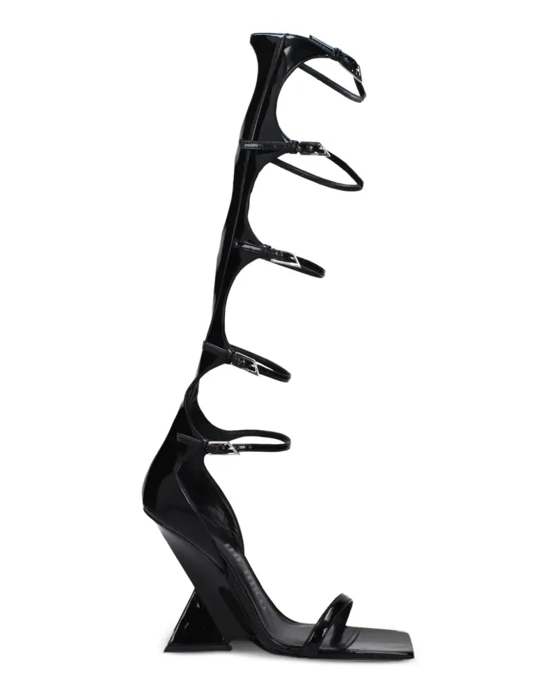 ATTICO patent-leather buckle-strap sandals - Schwarz Schwarz