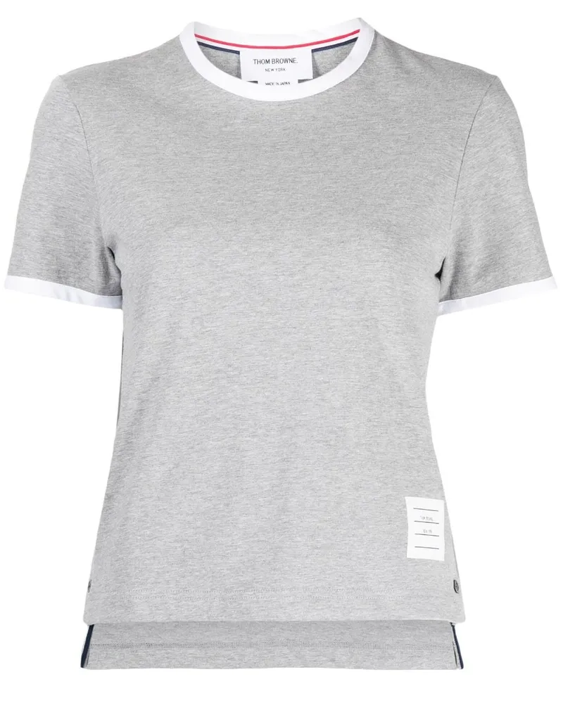 Thom Browne T-Shirt mit RWB-Streifen Grau