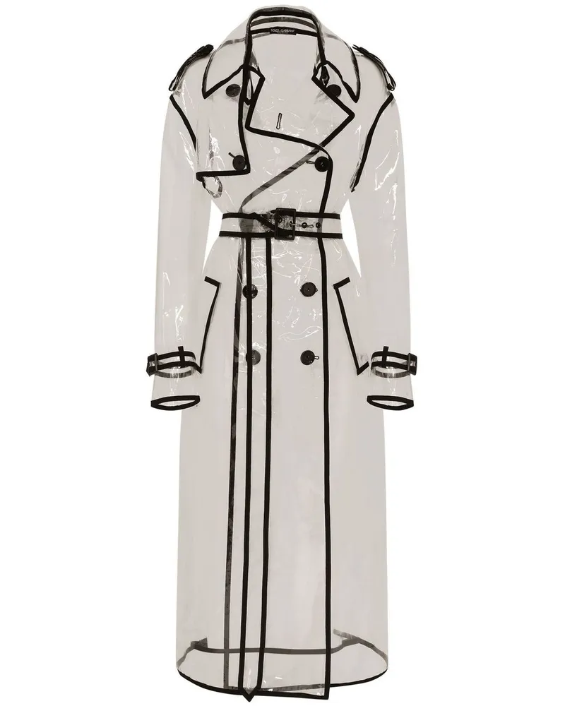 Dolce & Gabbana KIM DOLCE&GABBANA Trenchcoat mit Kontrastborte - Schwarz Schwarz
