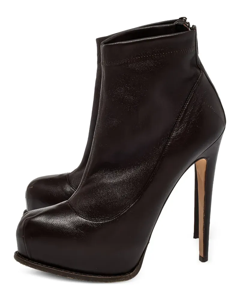 Brian Atwood platform leather ankle boots - Rot Rot