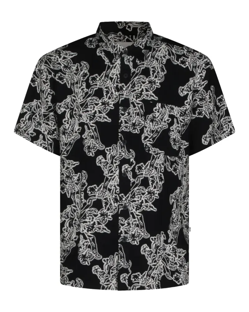 NN 07 Deo floral-print short-sleeve shirt - Schwarz Schwarz