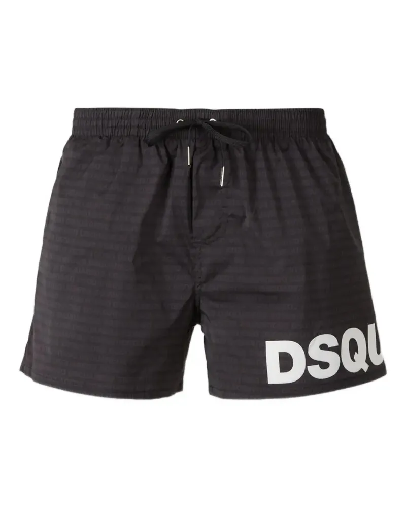 Dsquared2 Badeshorts mit Logo - Schwarz Schwarz