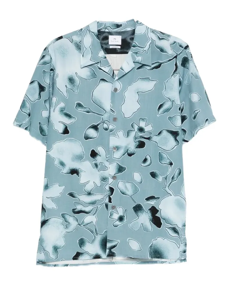 Paul Smith Hemd mit Blumen-Print - Blau Blau
