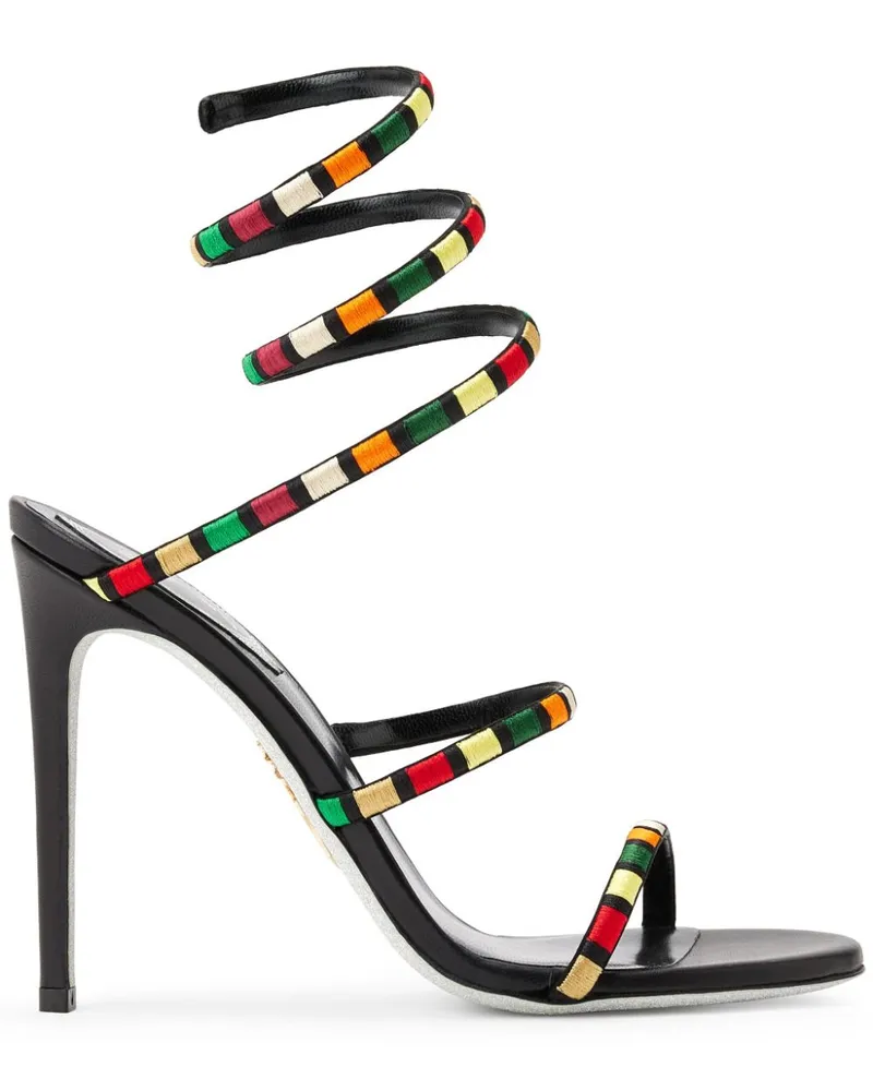 René Caovilla Carnaval Sandalen aus Satin - Schwarz Schwarz