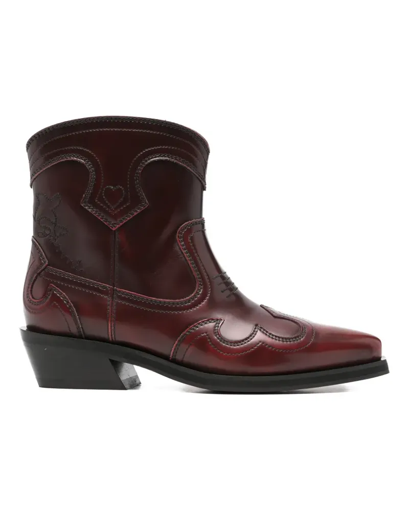 Ganni topstitched boots - Violett Violett