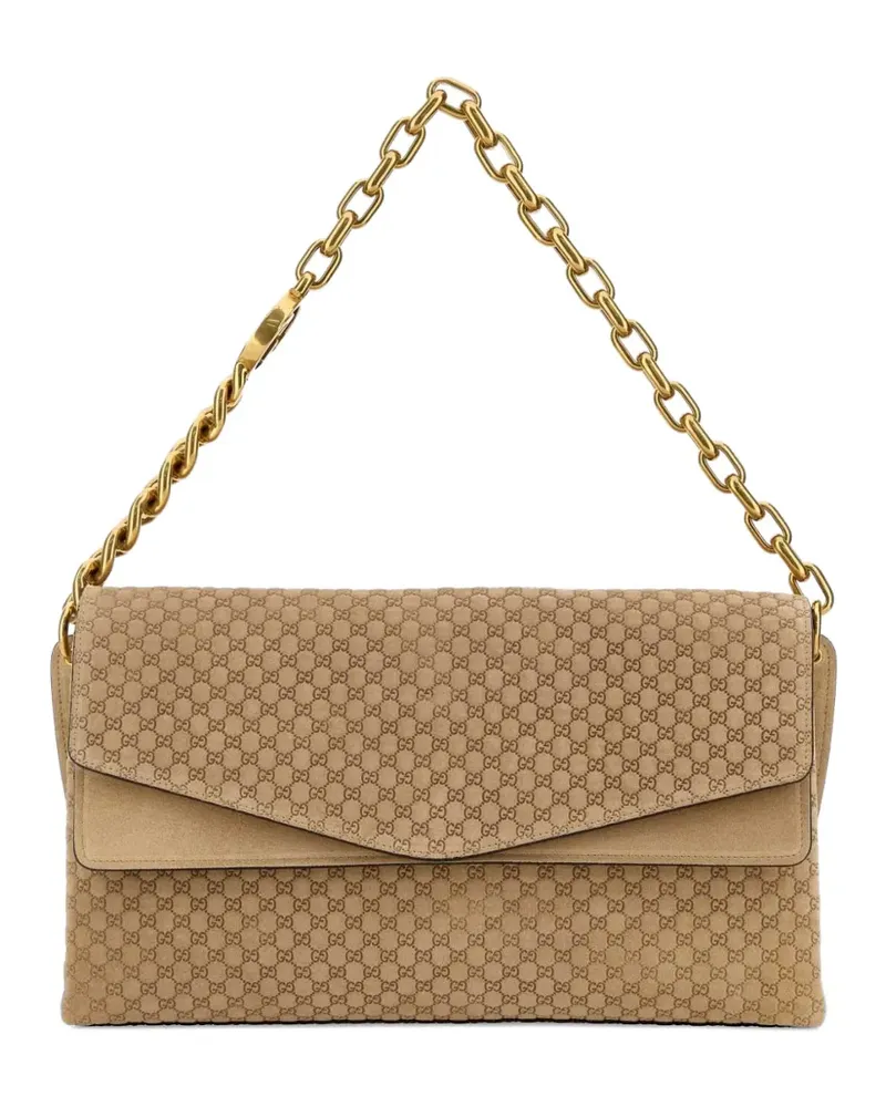 Gucci Große Schultertasche mit Kettenriemen - Nude Nude