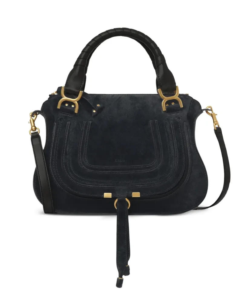 Chloé Marcie whipstitch-trim shoulder bag - Blau Blau