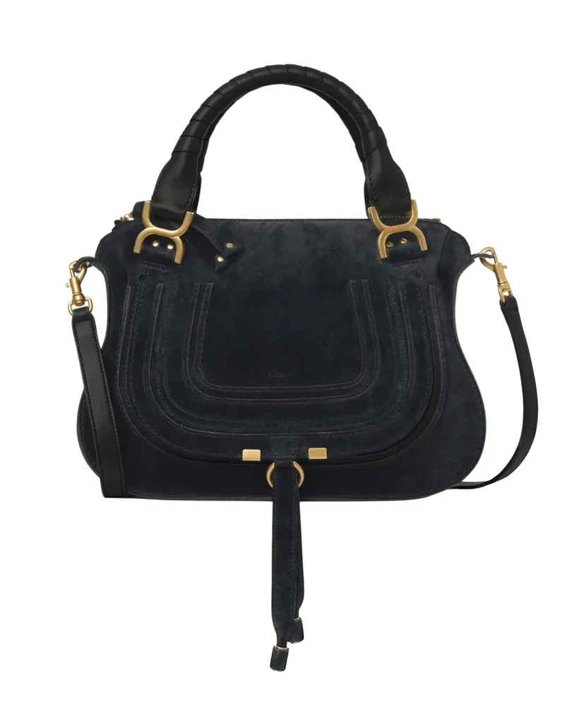 Chloé Marcie whipstitch-trim shoulder bag - Blau Blau