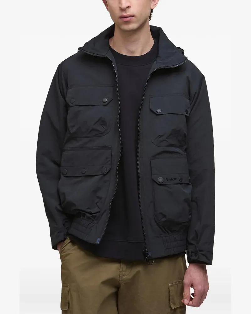 Barbour Kapuzenjacke mit Taschen - Schwarz Schwarz