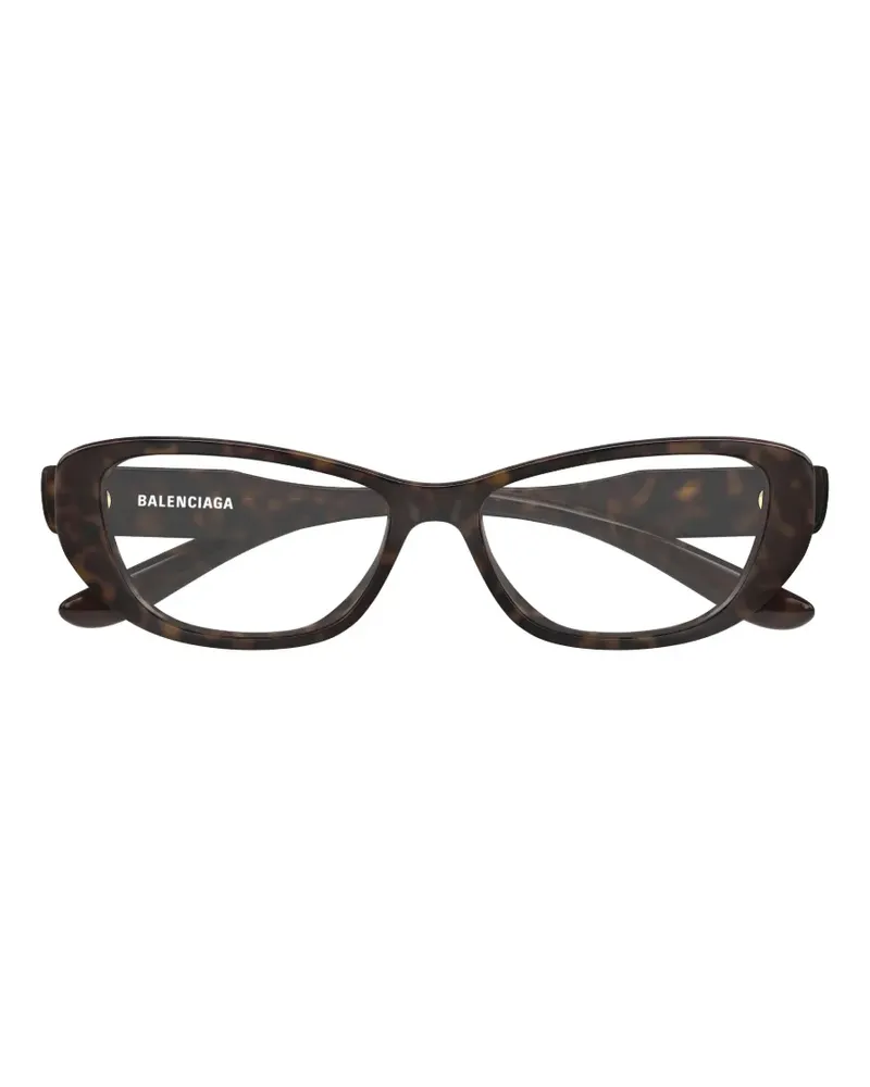 Balenciaga tortoiseshell-effect cat-eye glasses - Braun Braun