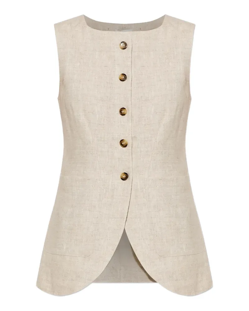 Posse Emma button-front vest - Nude Nude