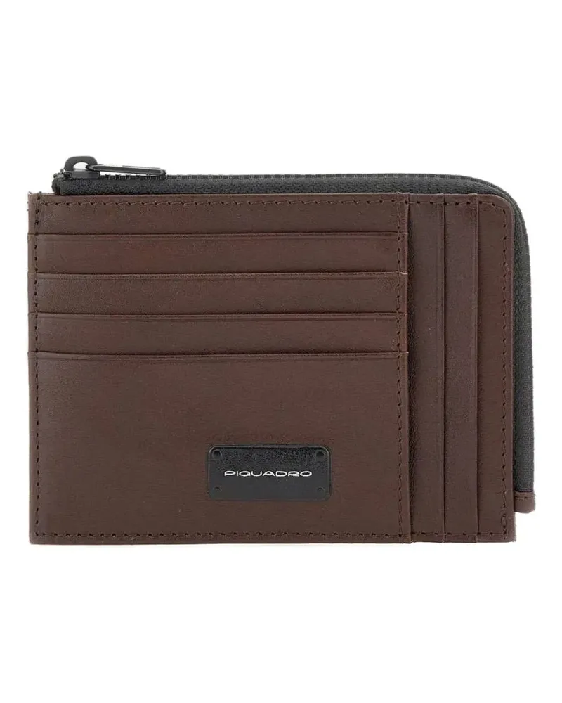 Piquadro Kartenetui mit Reißverschluss - Braun Braun