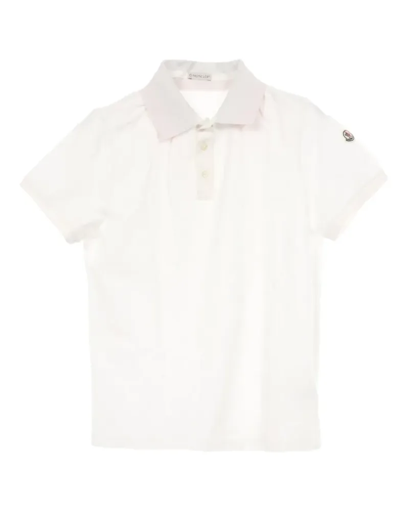 Moncler 2010s Poloshirt mit Logo-Patch - Weiß Weiß