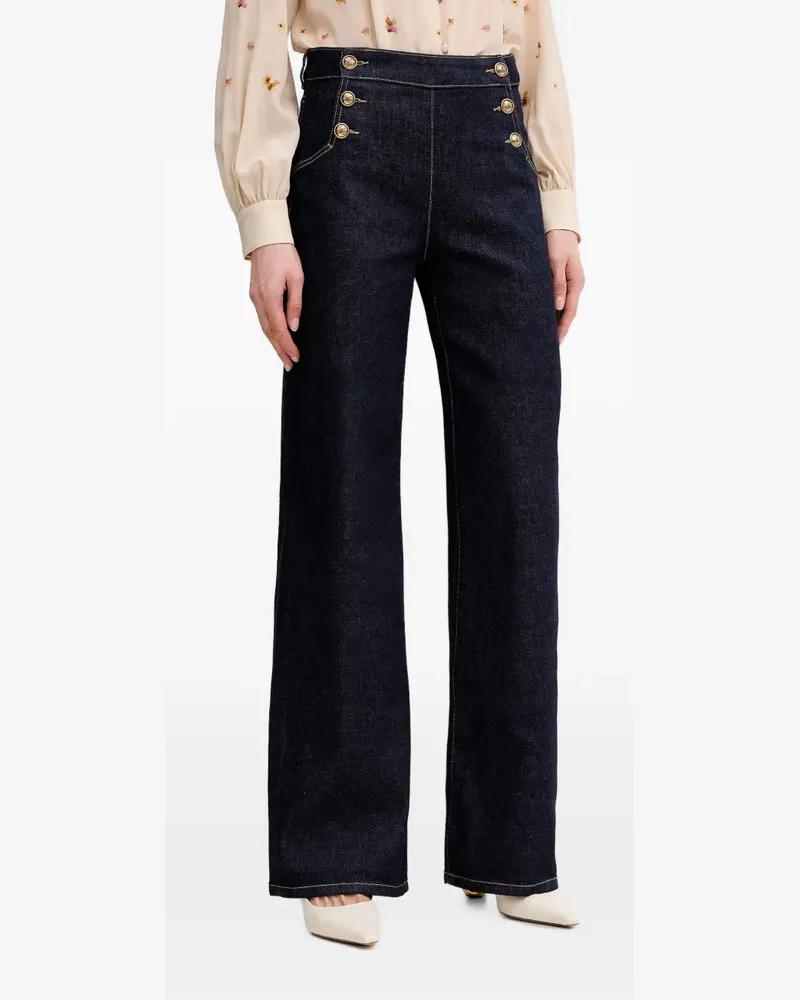 Luisa Spagnoli Weite Almanacco Jeans mit Knöpfen - Blau Blau