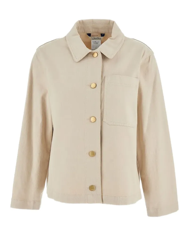 Max Mara button pocket cotton jacket - Nude Nude