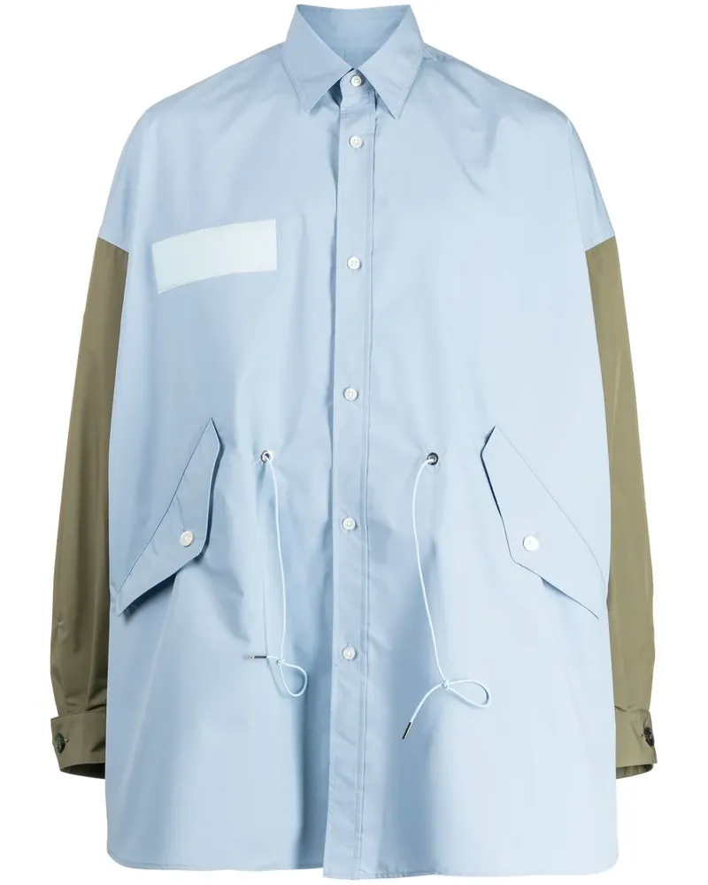 Fumito Ganryu Hemd mit Kordelzug - Blau Blau