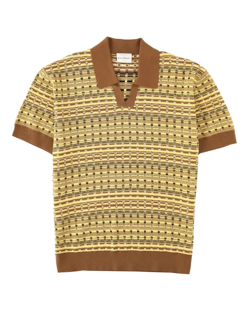 Drôle de Monsieur V-neck polo shirt - Nude Nude