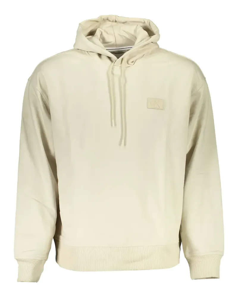 Calvin Klein logo-patch hoodie - Nude Nude