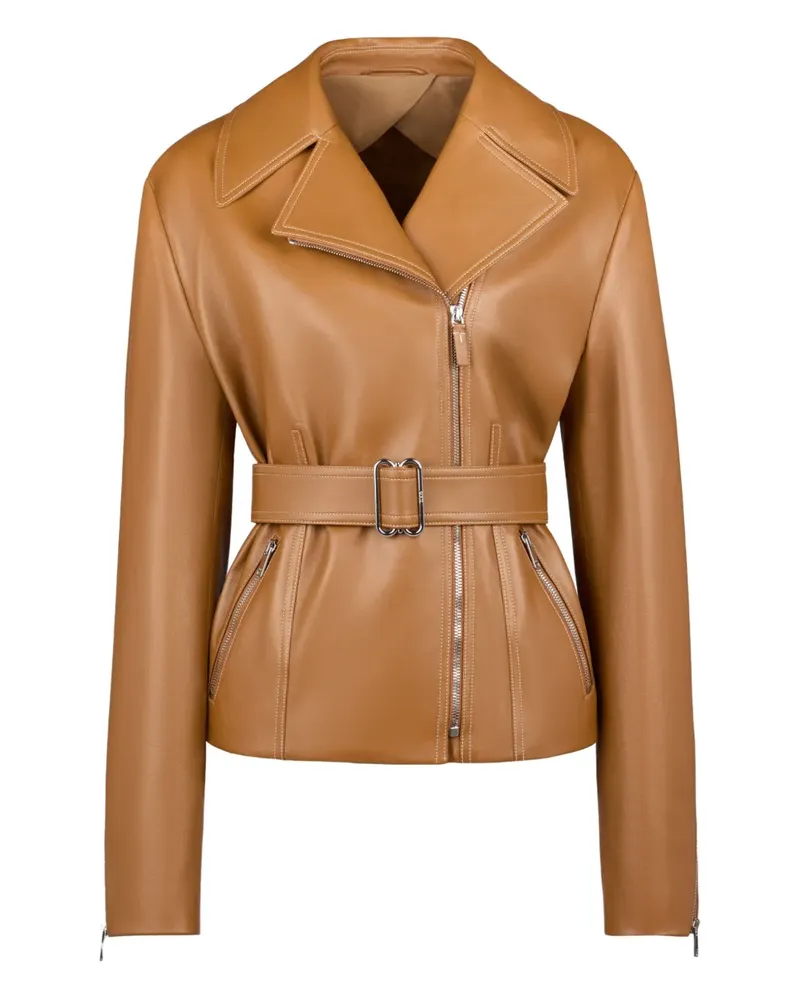 TOD'S Lederjacke mit Gürtel - Braun Braun