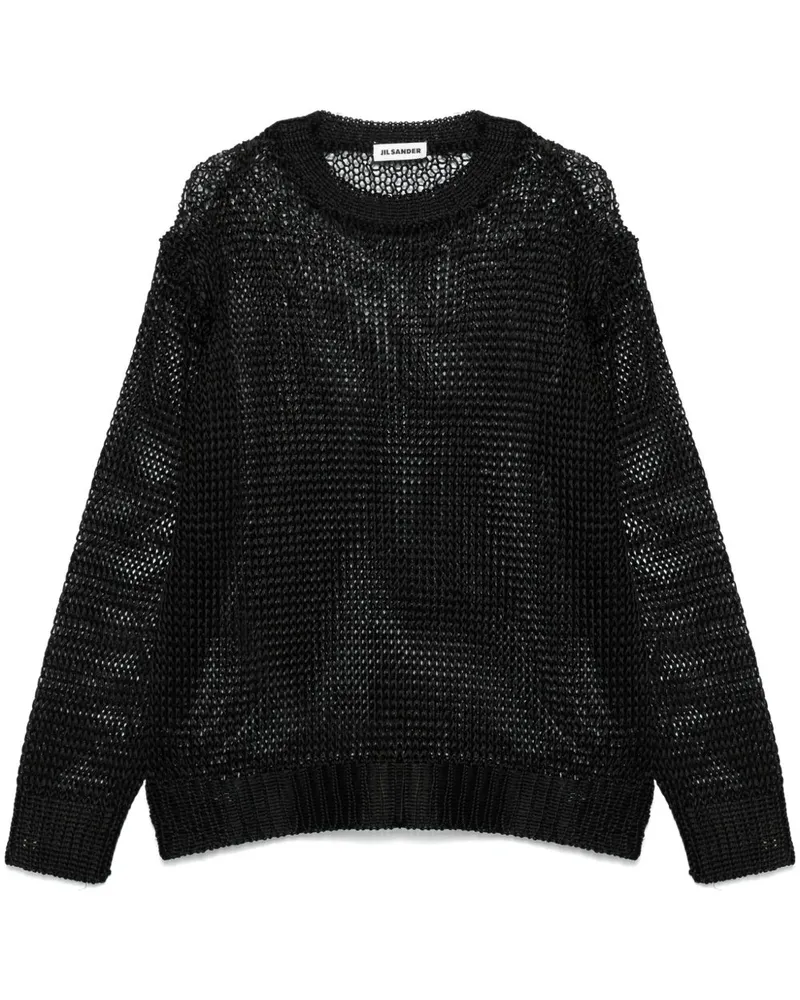 Jil Sander Pullover mit Lochstrickmuster - Schwarz Schwarz
