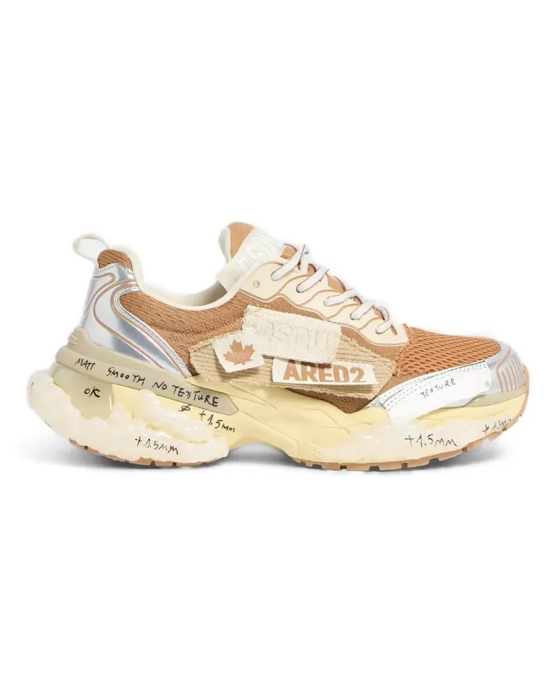 Dsquared2 Faster logo-patch sneakers - Nude Nude