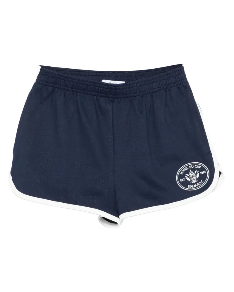 SPORTY & RICH Shorts mit Kontrastpaspeln - Blau Blau