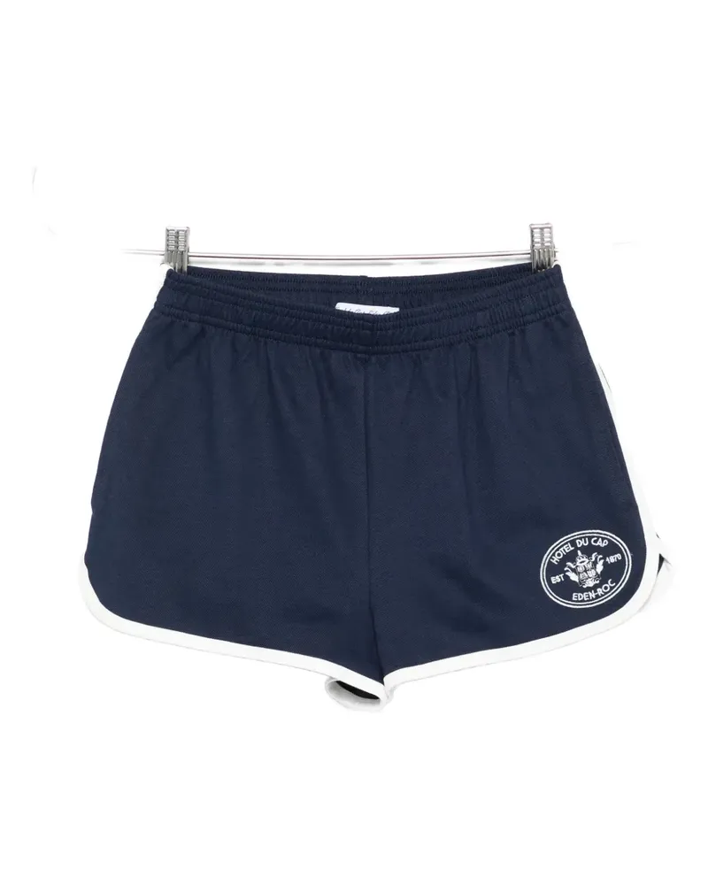 SPORTY & RICH Shorts mit Kontrastpaspeln - Blau Blau