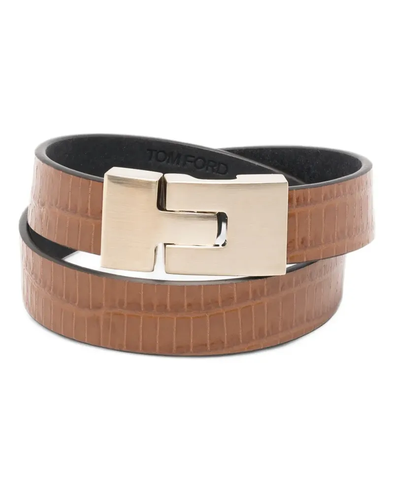 Tom Ford lizard-effect wrap bracelet - Braun Braun