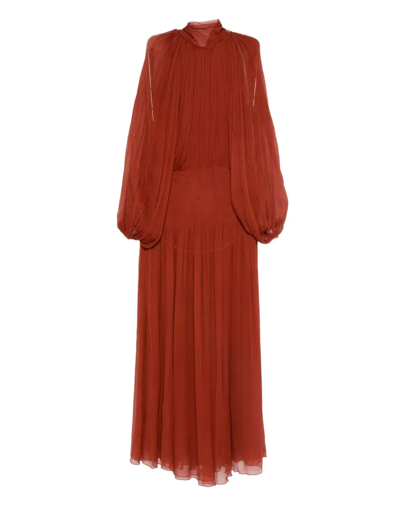 ATU Body Couture high-neck smocked maxi dress - Orange Orange