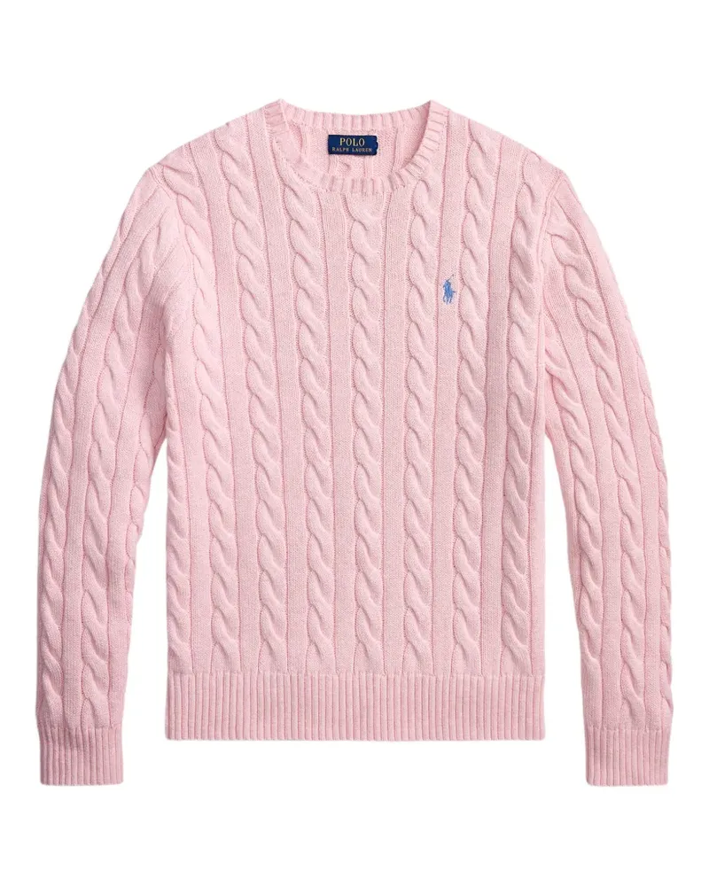 Ralph Lauren Bestickter Pullover mit Zopfmuster - Rosa Rosa