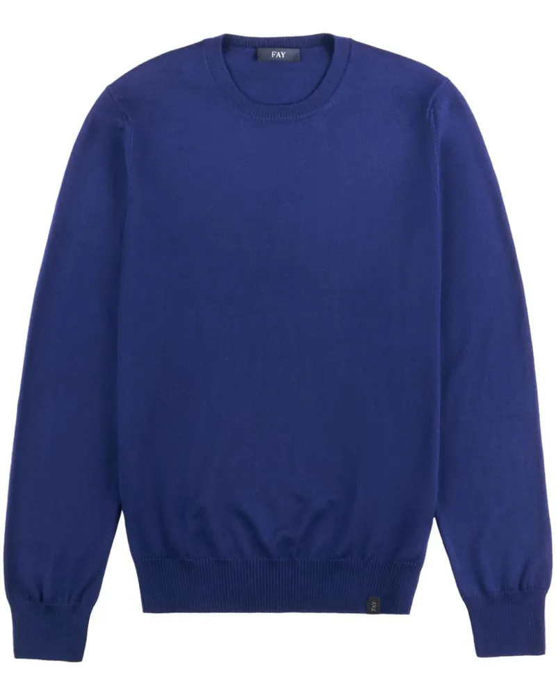 Fay Maglia Girocollo Pullover Blau